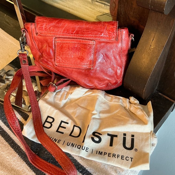 NWT Bed Stu Priscilla Crossbody Belt Bag Clutch Indie Red DD Retail $198 - Picture 2 of 15